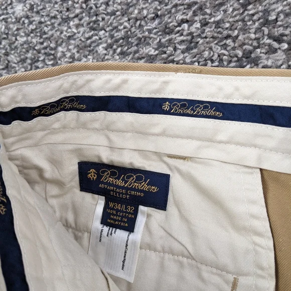 NWT Brooks Brothers Pants Advantage Chino Elliot Pleated Cuffed 34x32 Relaxed